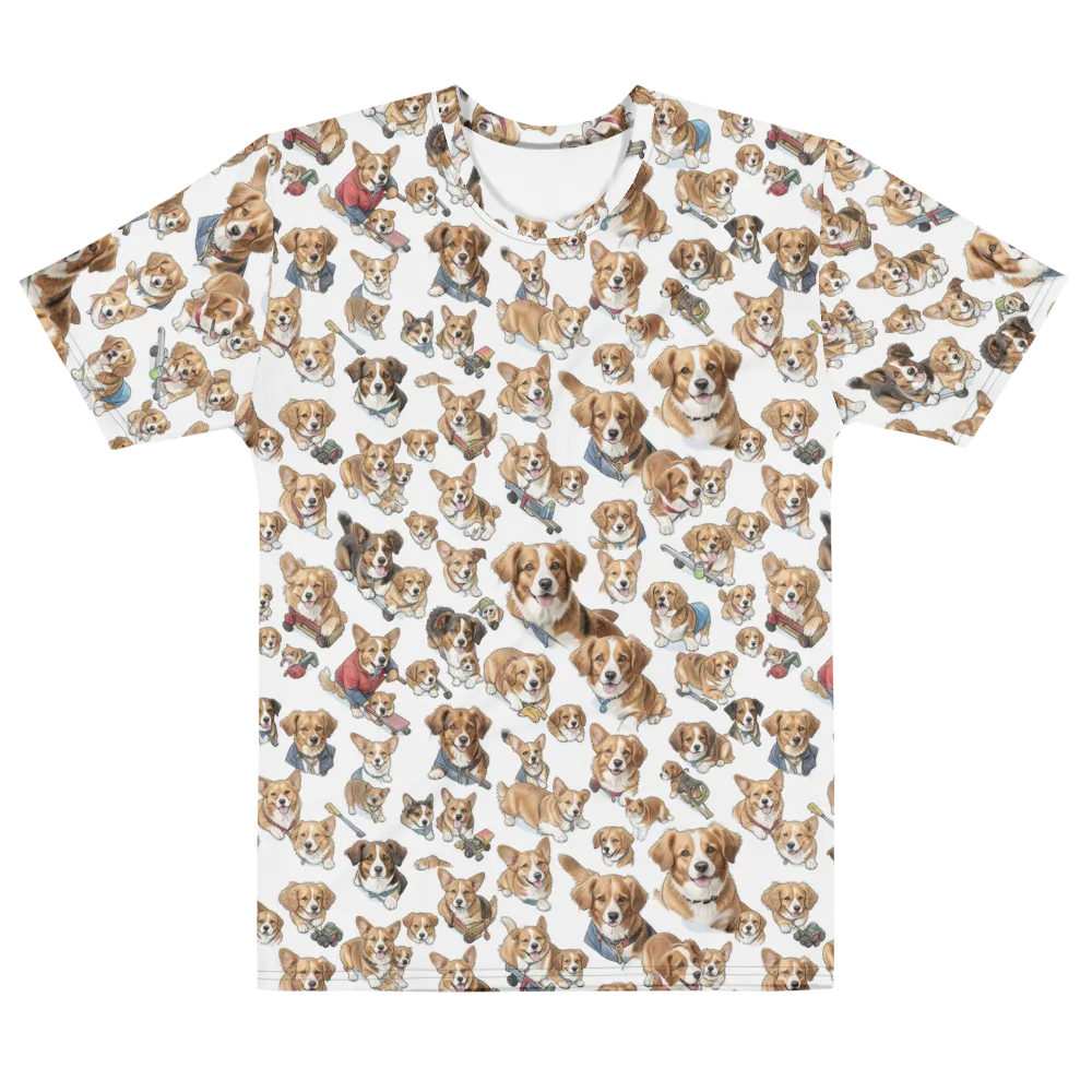 Paws On Parade on Men's Cotton Crew Neck T-Shirt — Front