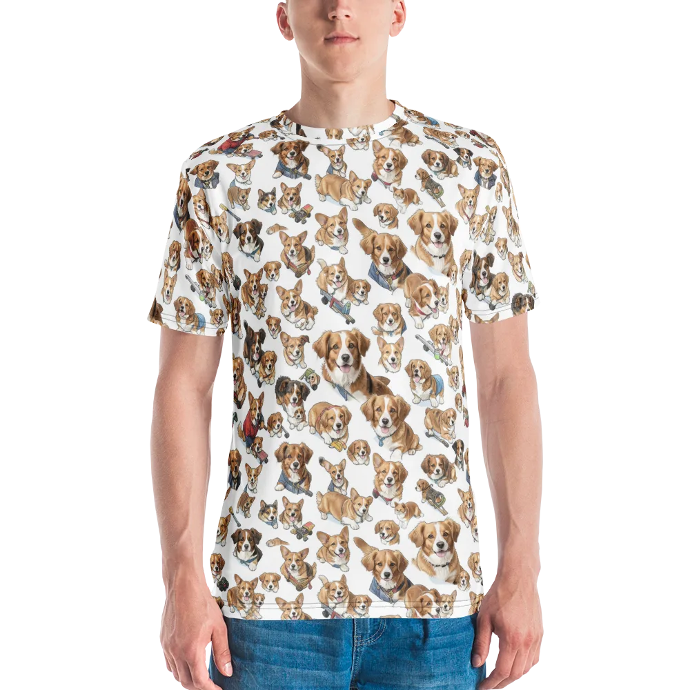 Paws On Parade on Men's Crew Neck T-Shirt — Front