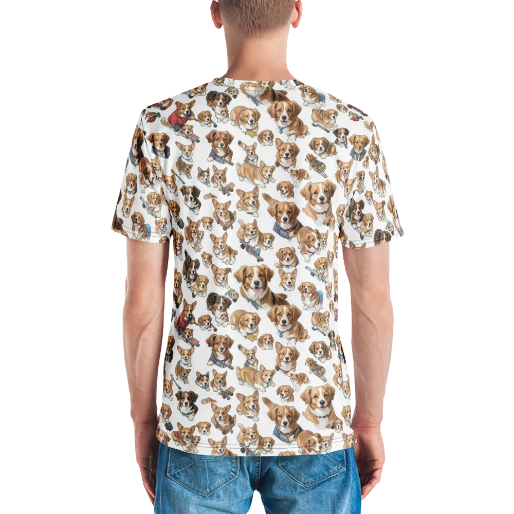 Paws On Parade on Men's Crew Neck T-Shirt — Back
