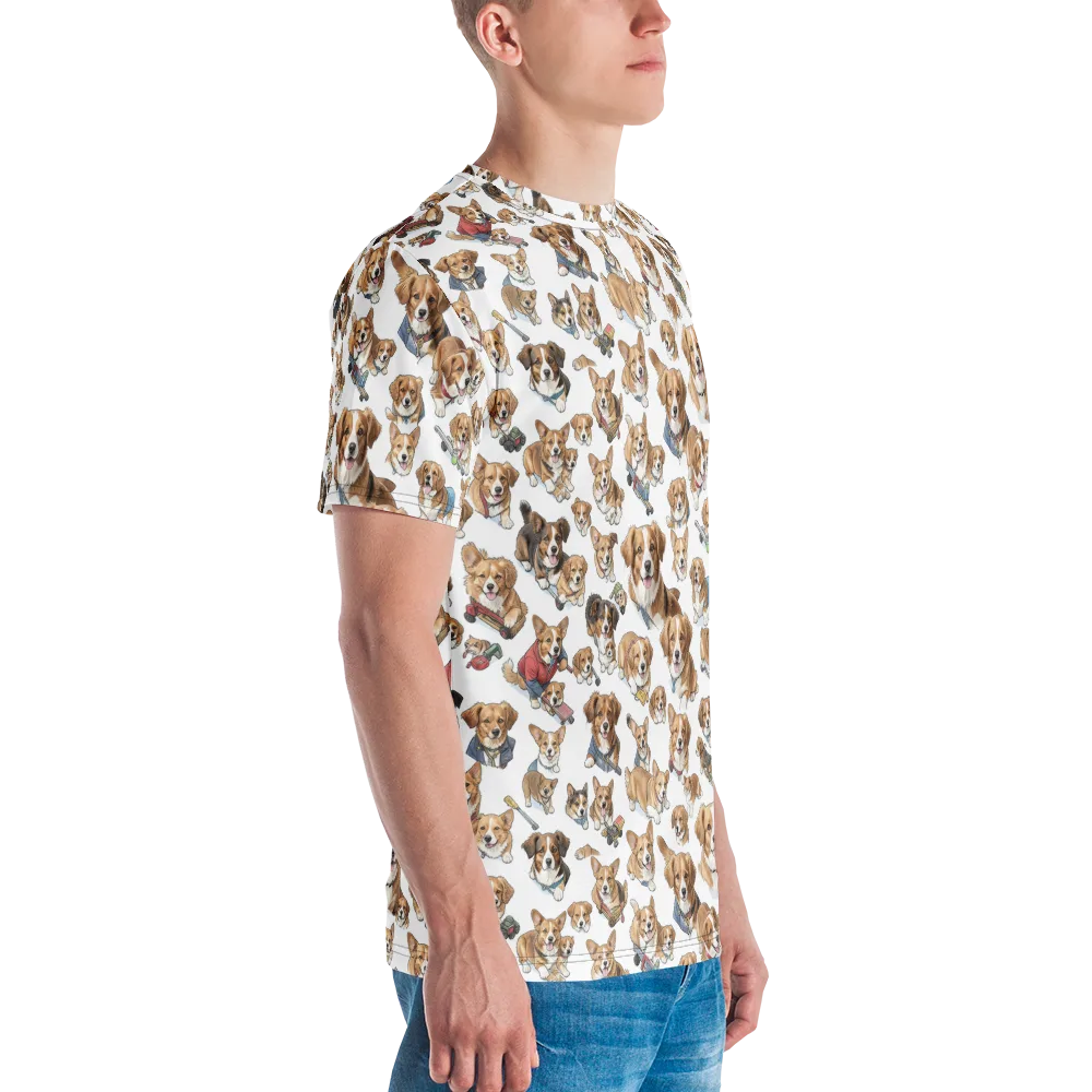 Paws On Parade on Men's Crew Neck T-Shirt — Right