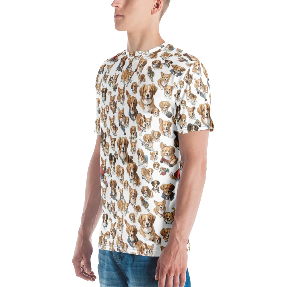 Paws On Parade on Men's Crew Neck T-Shirt — Left