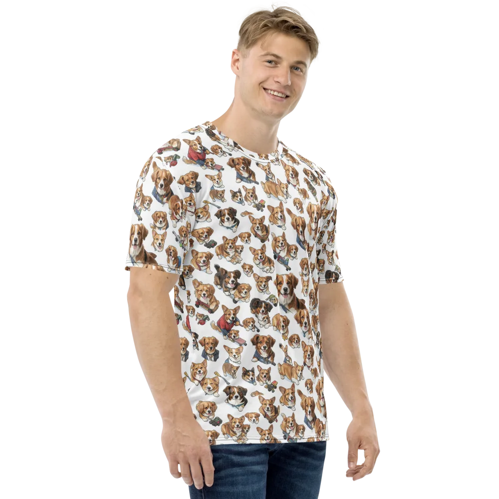Paws On Parade on Men's Crew Neck T-Shirt — Right