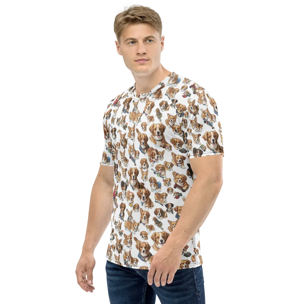 Paws On Parade on Men's Crew Neck T-Shirt — Left