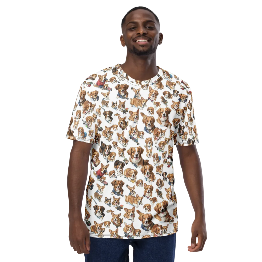 Paws On Parade on Men's Crew Neck T-Shirt — Front