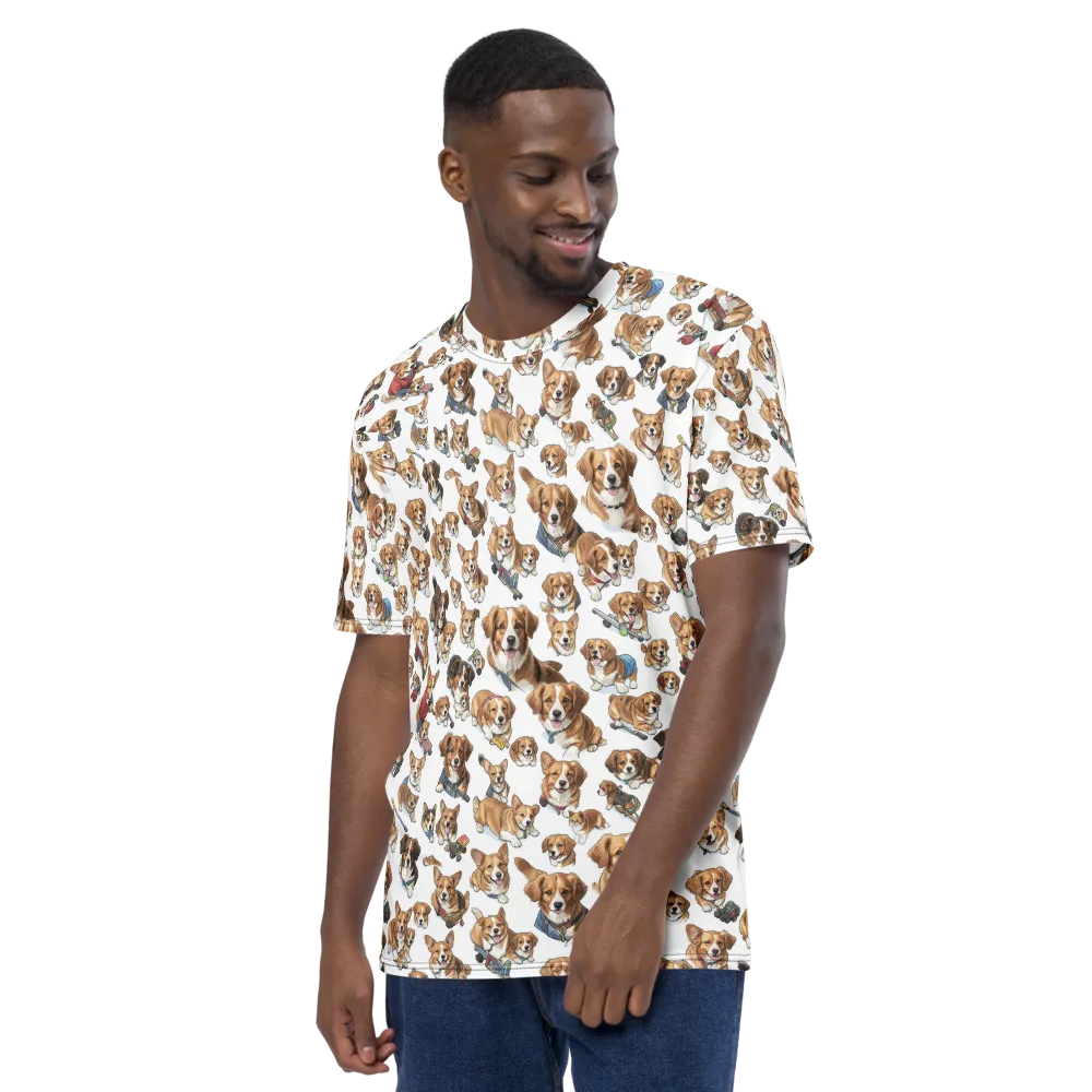 Paws On Parade on Men's Crew Neck T-Shirt — Left