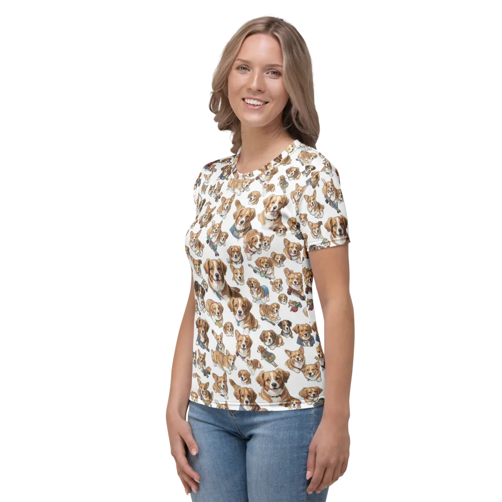 Paws On Parade on Women's Crew Neck T-Shirt — Left
