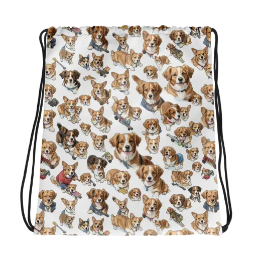 Paws On Parade on a Drawstring Bag