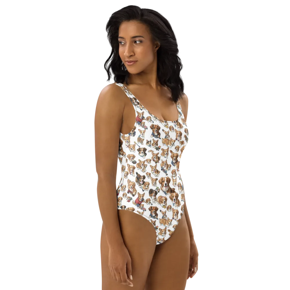 Paws On Parade on One-Piece Swimsuit — Right