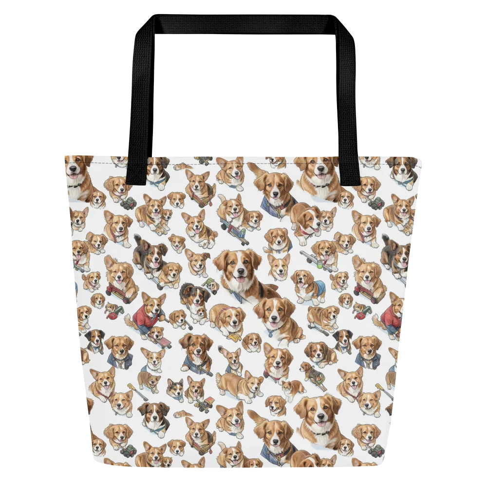 Paws On Parade on Large Tote Bag W/ Pocket — Front