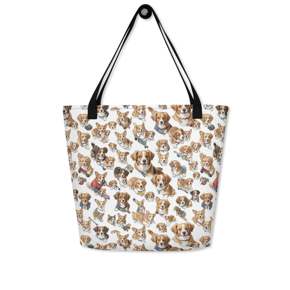Paws On Parade on Large Tote Bag W/ Pocket — Front