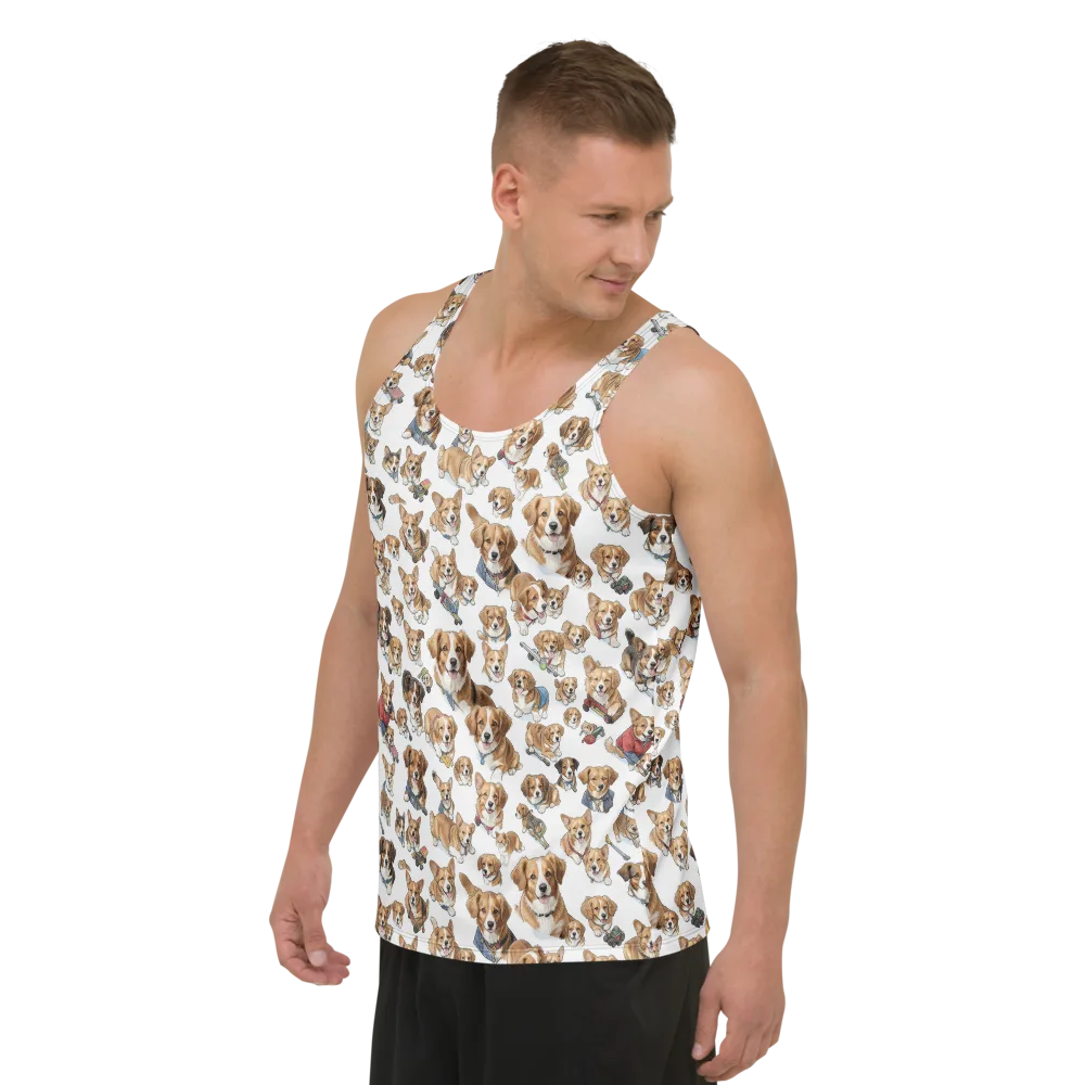 Paws On Parade on Men's Tank Top — Left Front