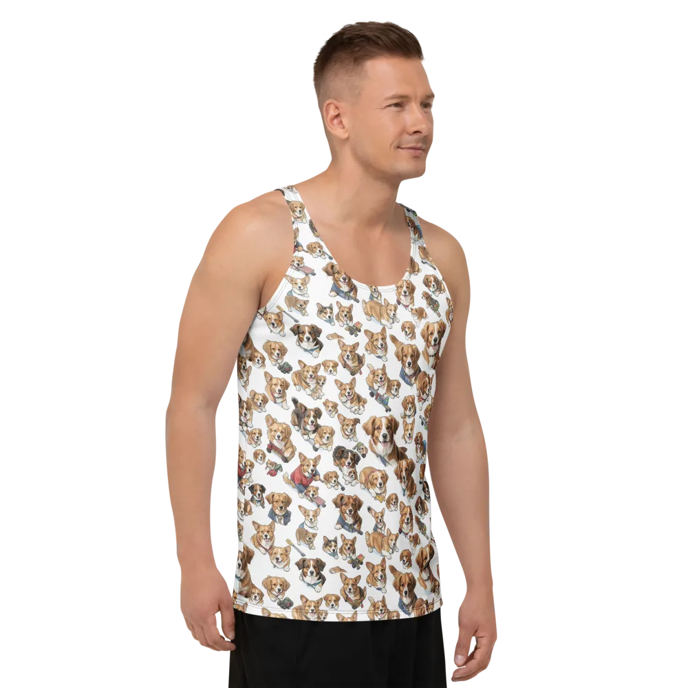 Paws On Parade on Men's Tank Top — Right Front