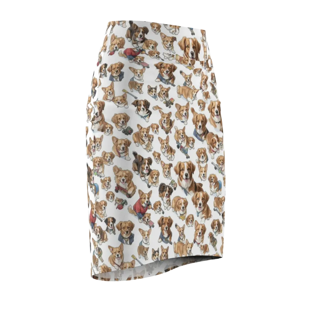 Paws On Parade on Pencil Skirt — Front Side