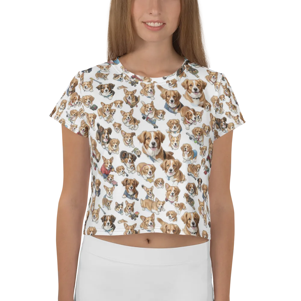 Paws On Parade on Crop Tee — Front