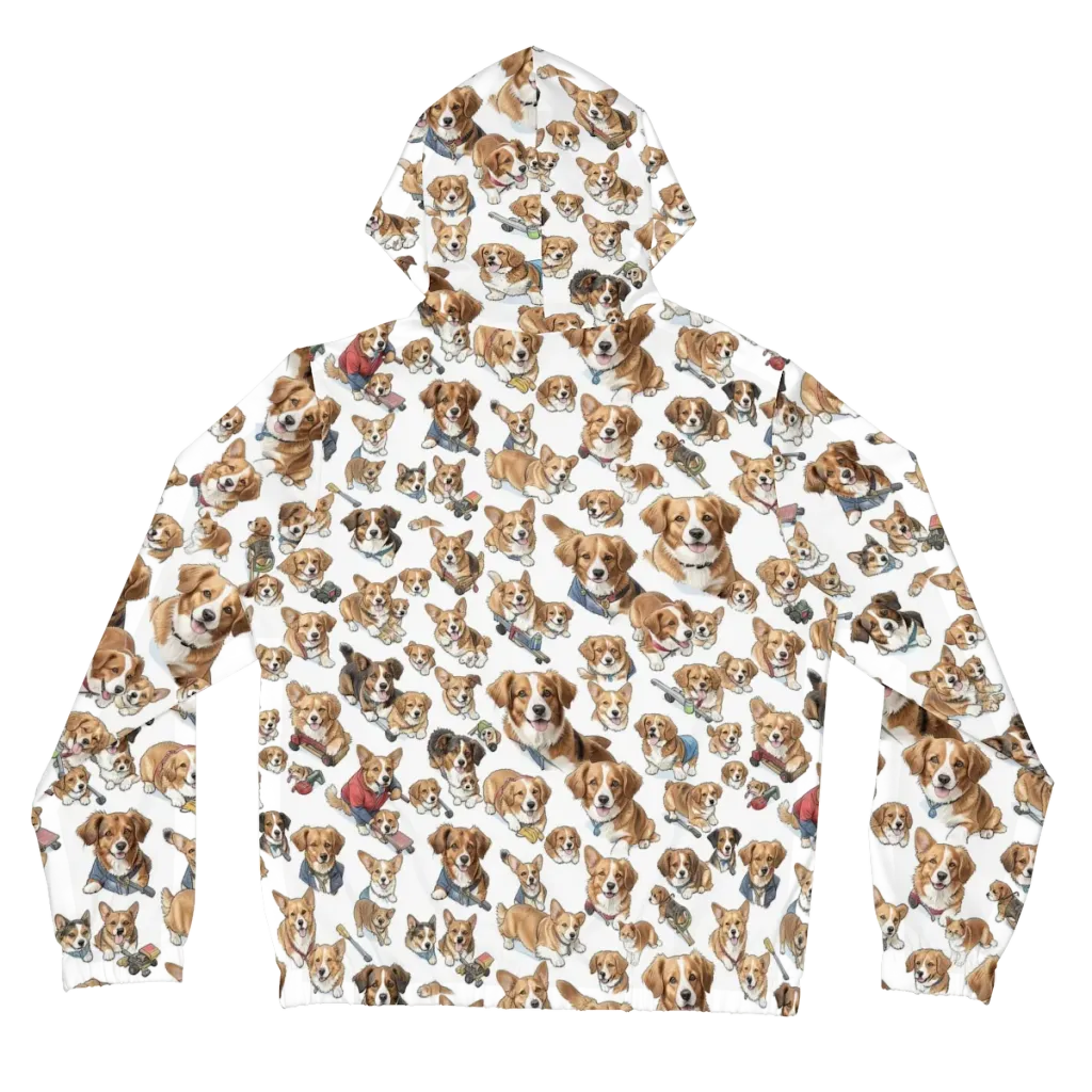 Paws On Parade on Women's Full-Zip Hoodie — Back