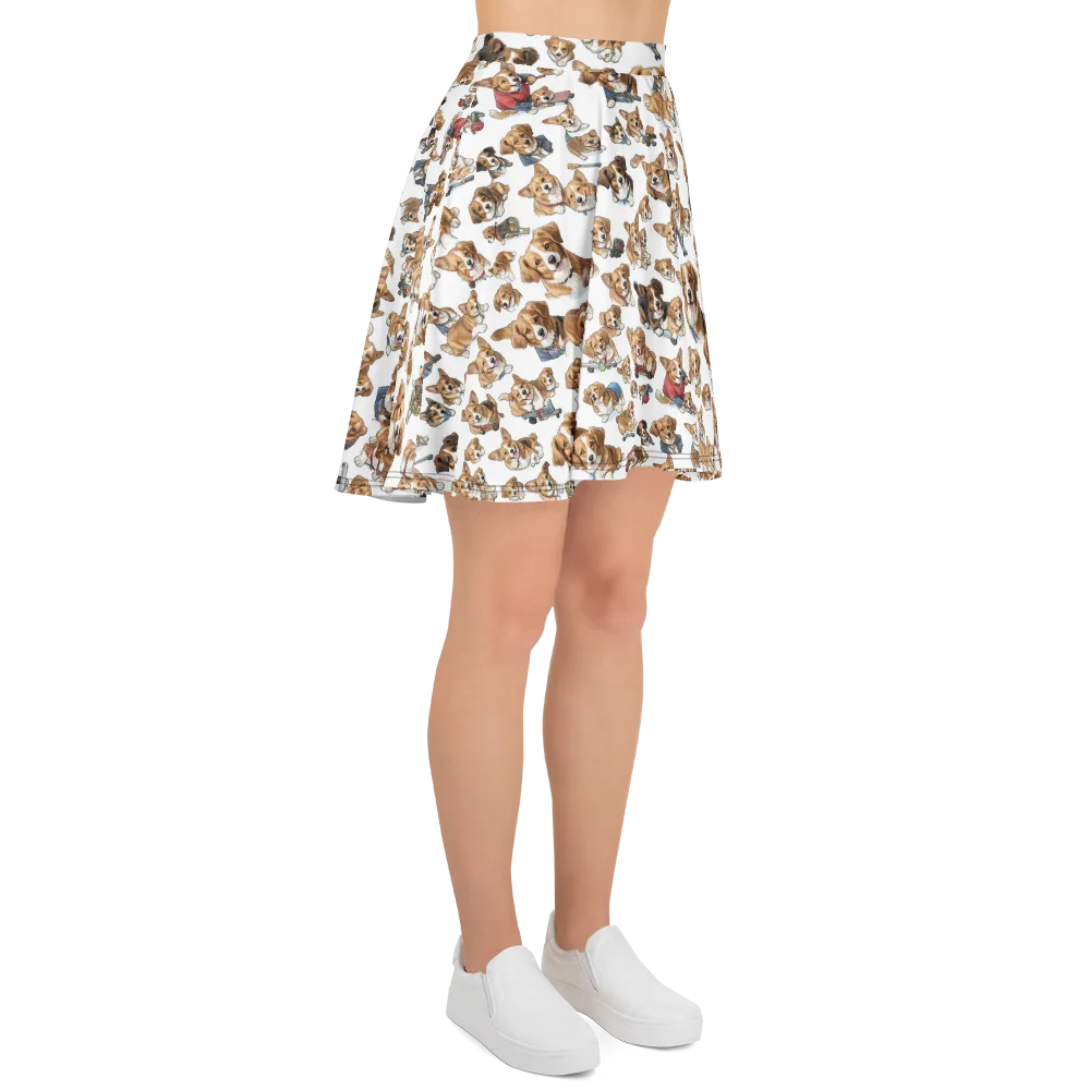 Paws On Parade on Skater Skirt — Right