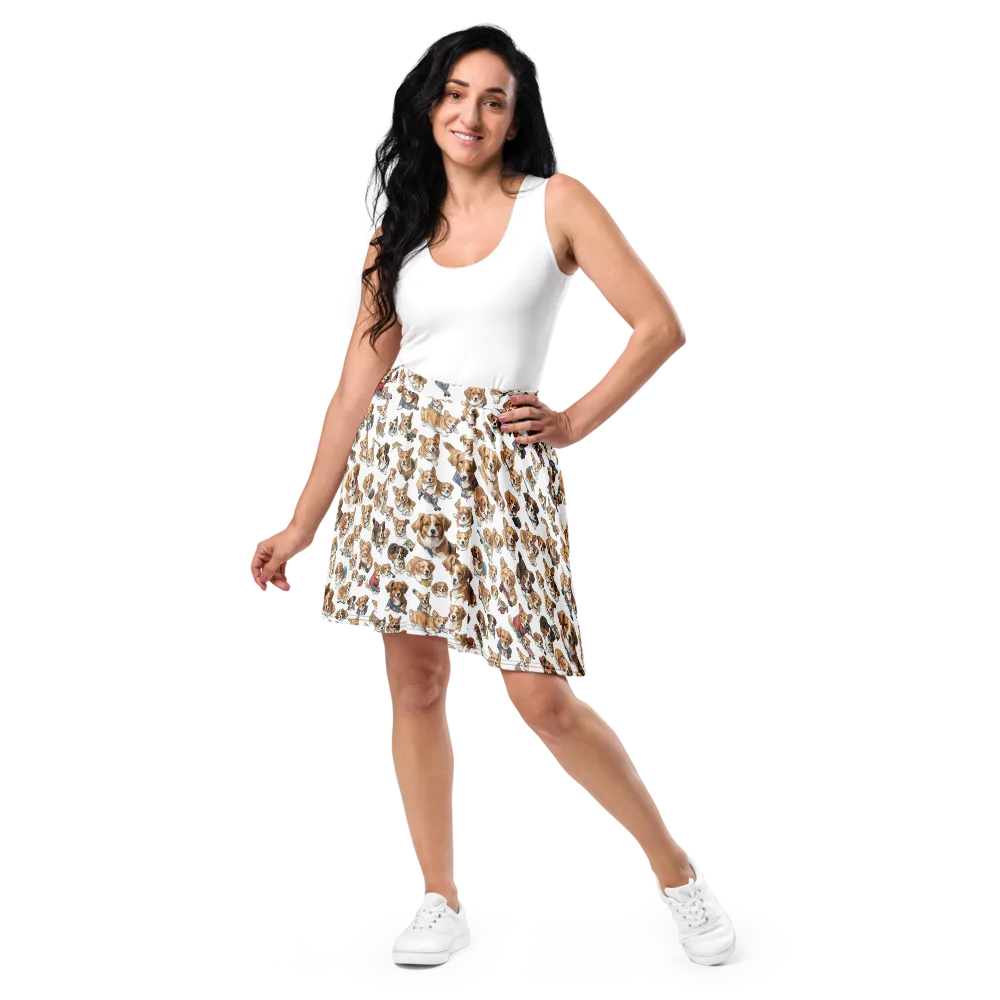 Paws On Parade on Skater Skirt — Front