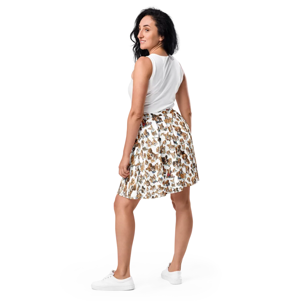Paws On Parade on Skater Skirt — Back