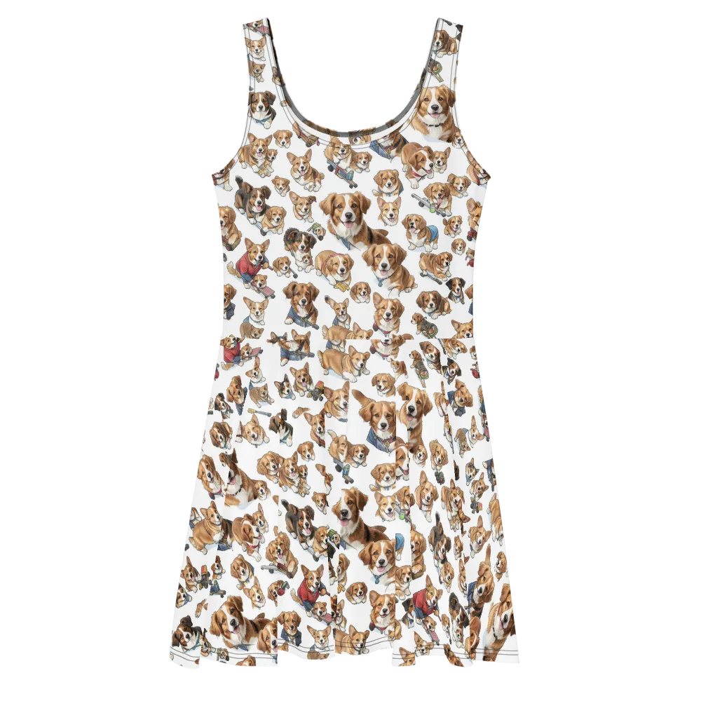 Paws On Parade on Skater Dress — Front