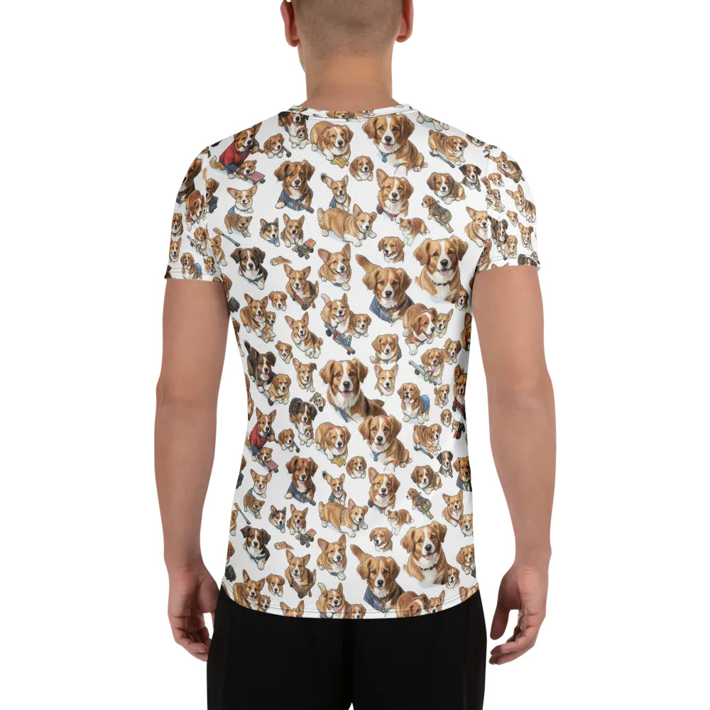 Paws On Parade on Men's Athletic T-Shirt — Back