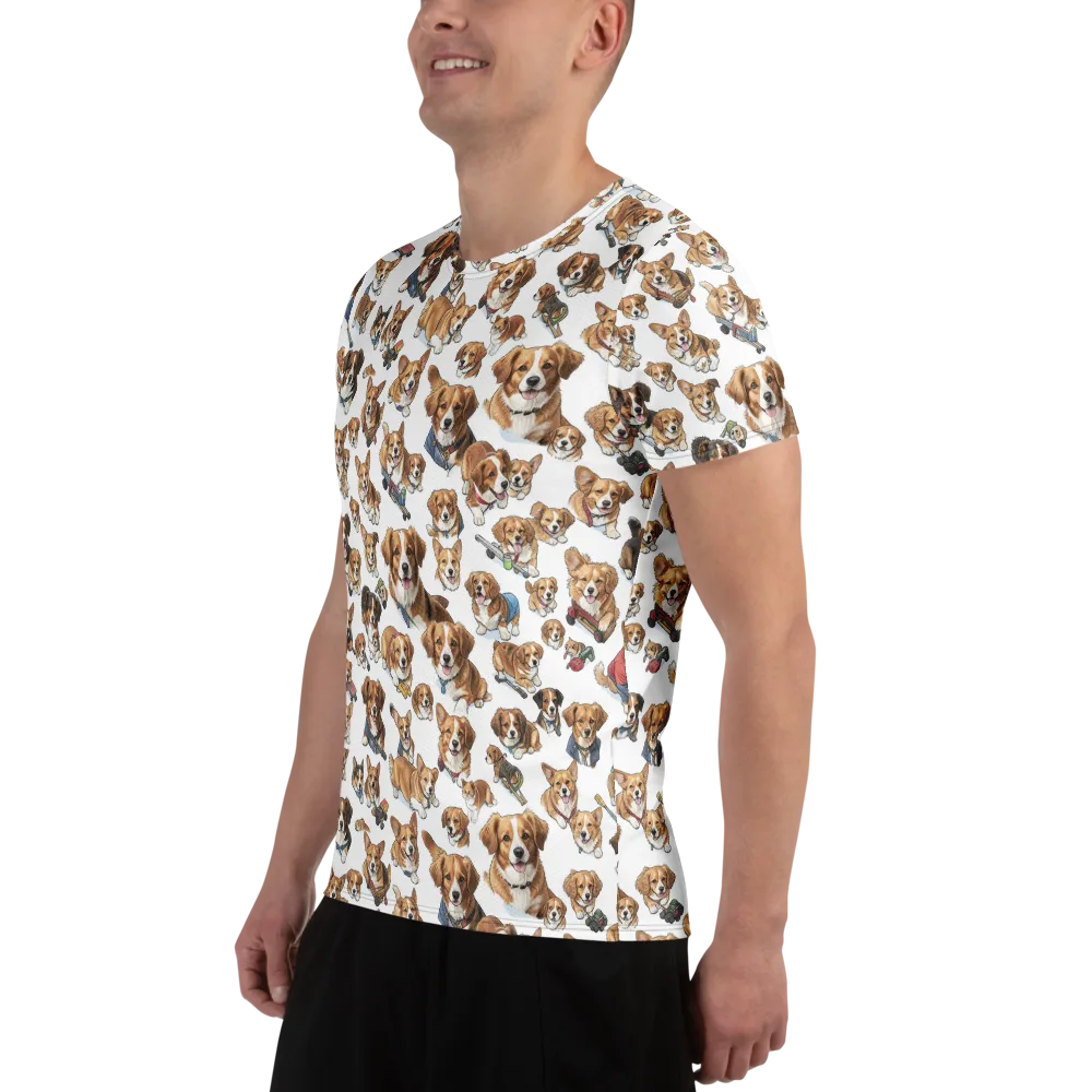 Paws On Parade on Men's Athletic T-Shirt — Left