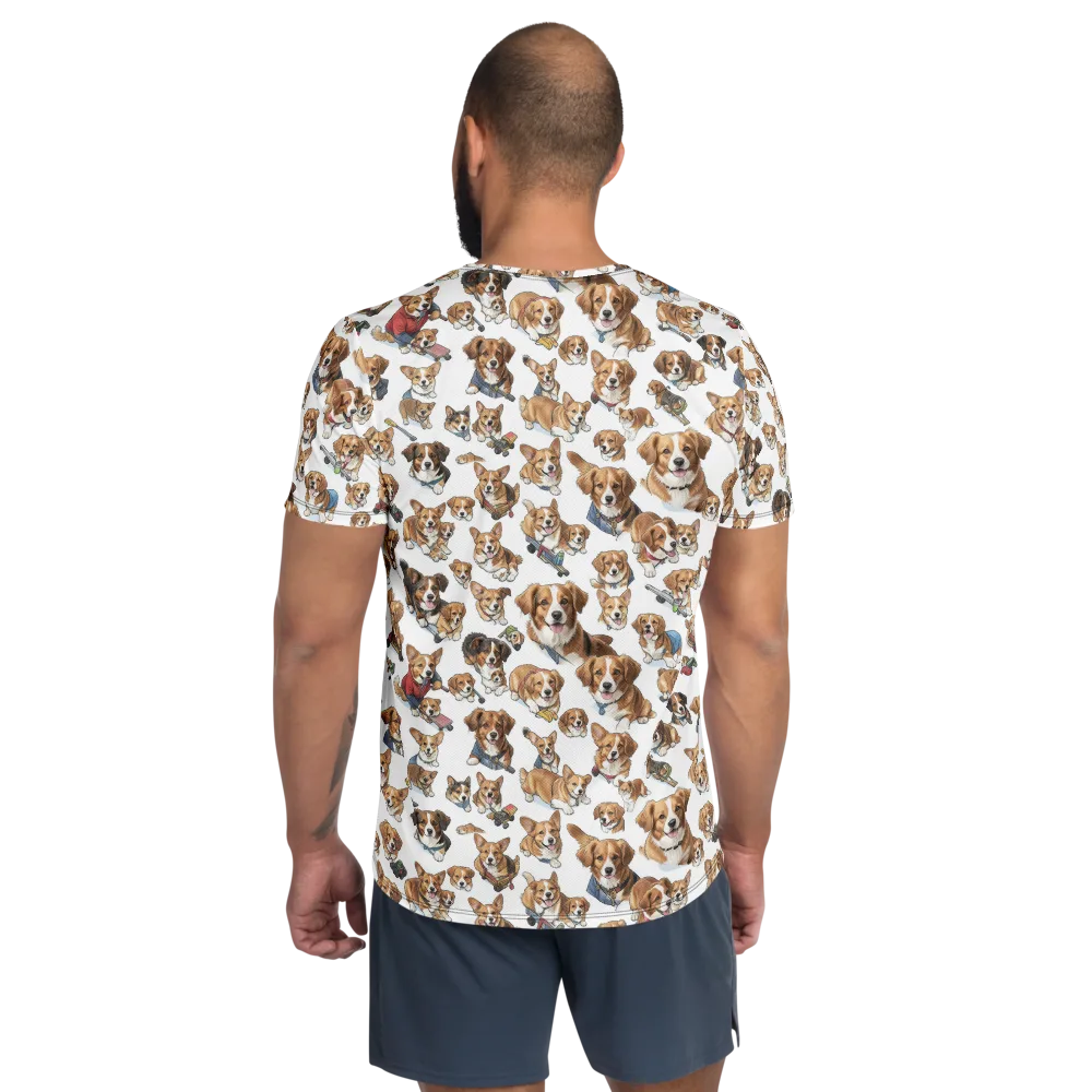 Paws On Parade on Men's Athletic T-Shirt — Back