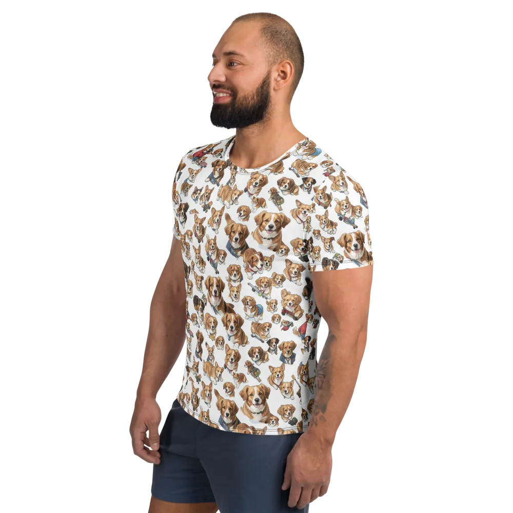 Paws On Parade on Men's Athletic T-Shirt — Left
