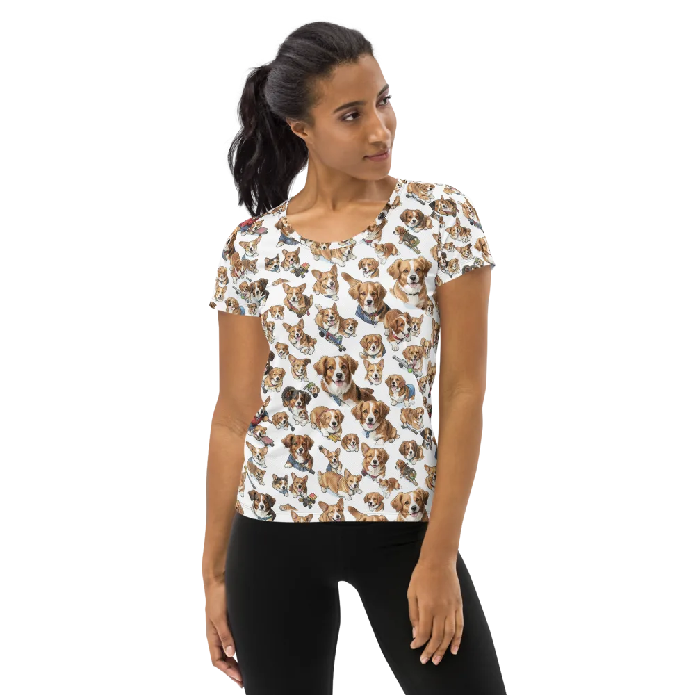 Paws On Parade on Women's Athletic T-Shirt — Front