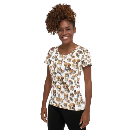 Paws On Parade on a Women's Athletic T-Shirt