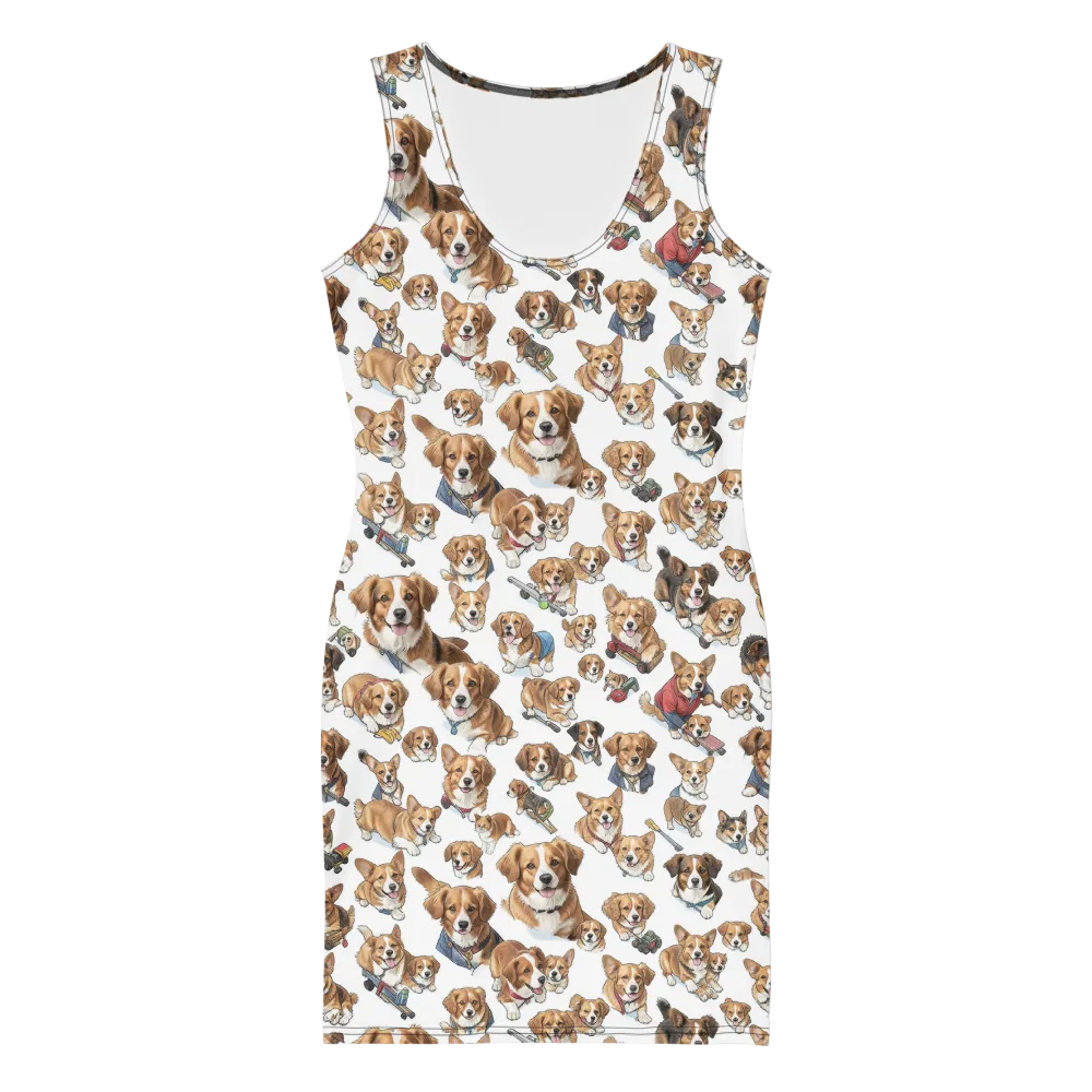 Paws On Parade on Bodycon Dress — Front