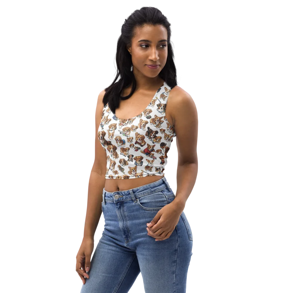 Paws On Parade on Crop Top — Left Front
