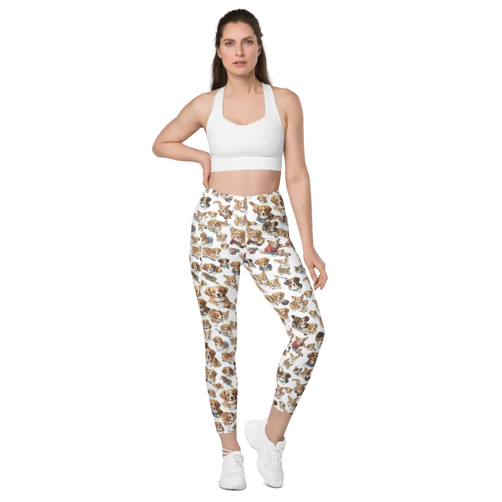 Paws On Parade on Leggings with Pockets — Front
