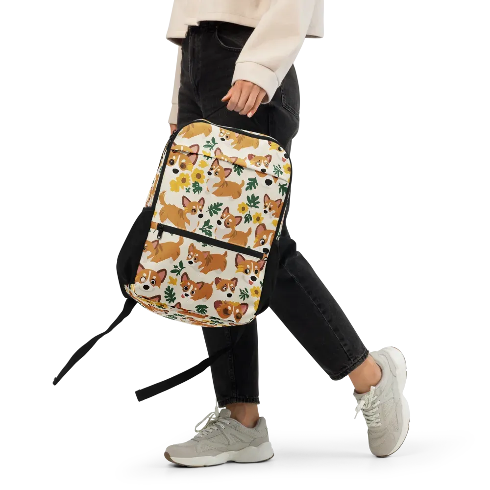 Corgi Garden on Utility Backpack — Front
