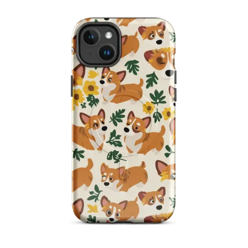 Corgi Garden on a MagSafe Tough Case for iPhone®