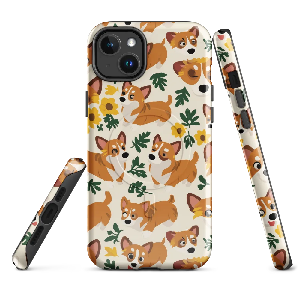 Corgi Garden on MagSafe Tough Case for iPhone® — Front