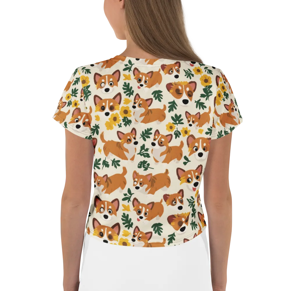 Corgi Garden on Crop Tee — Back