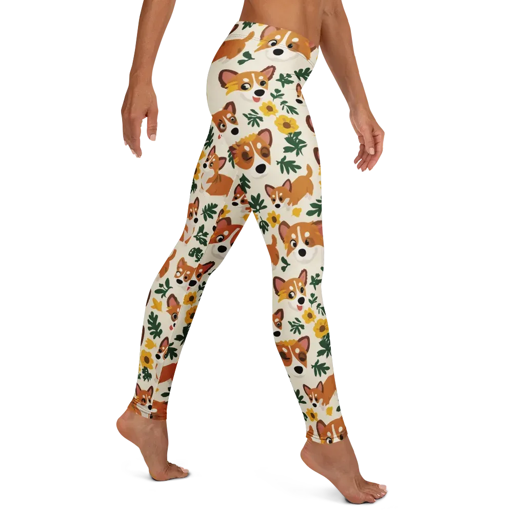 Corgi Garden on Leggings — Right