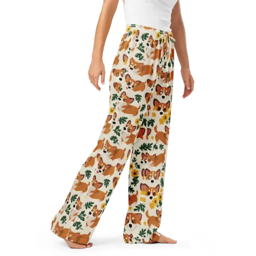 Corgi Garden on a Women's Pajama Pants