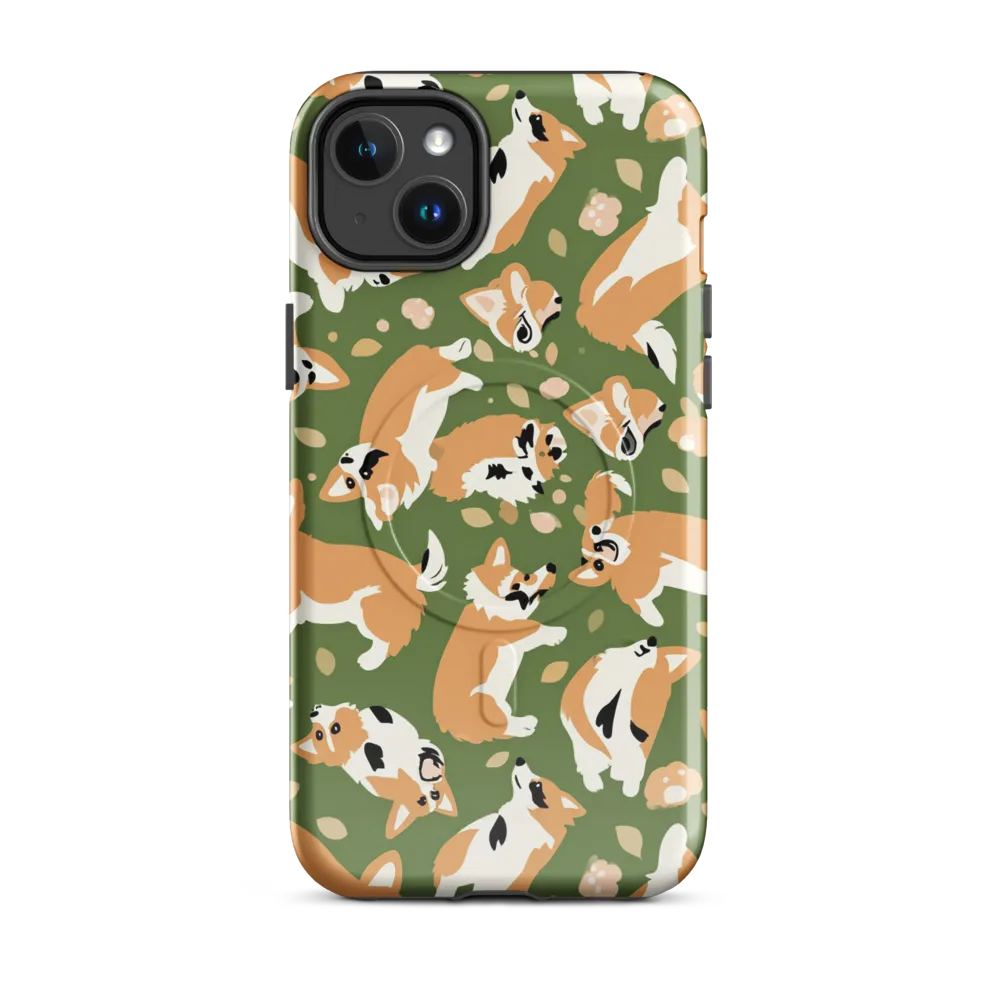 Mossy Corgi Meadow on MagSafe Tough Case for iPhone® — Front