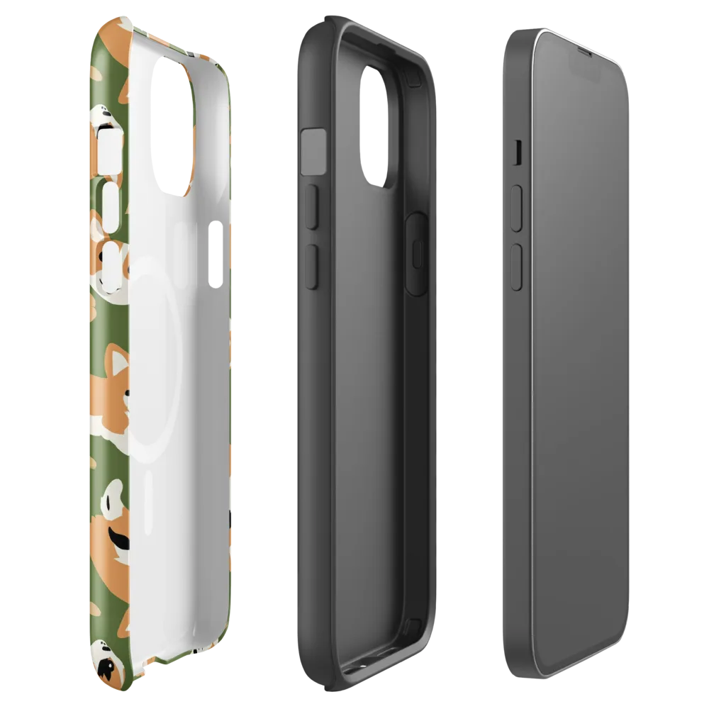 Mossy Corgi Meadow on MagSafe Tough Case for iPhone® — Front