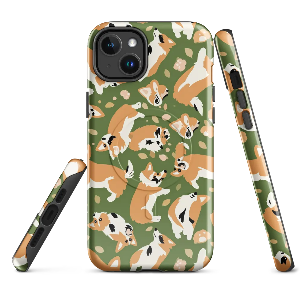 Mossy Corgi Meadow on MagSafe Tough Case for iPhone® — Front
