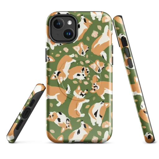 Mossy Corgi Meadow on a MagSafe Tough Case for iPhone®