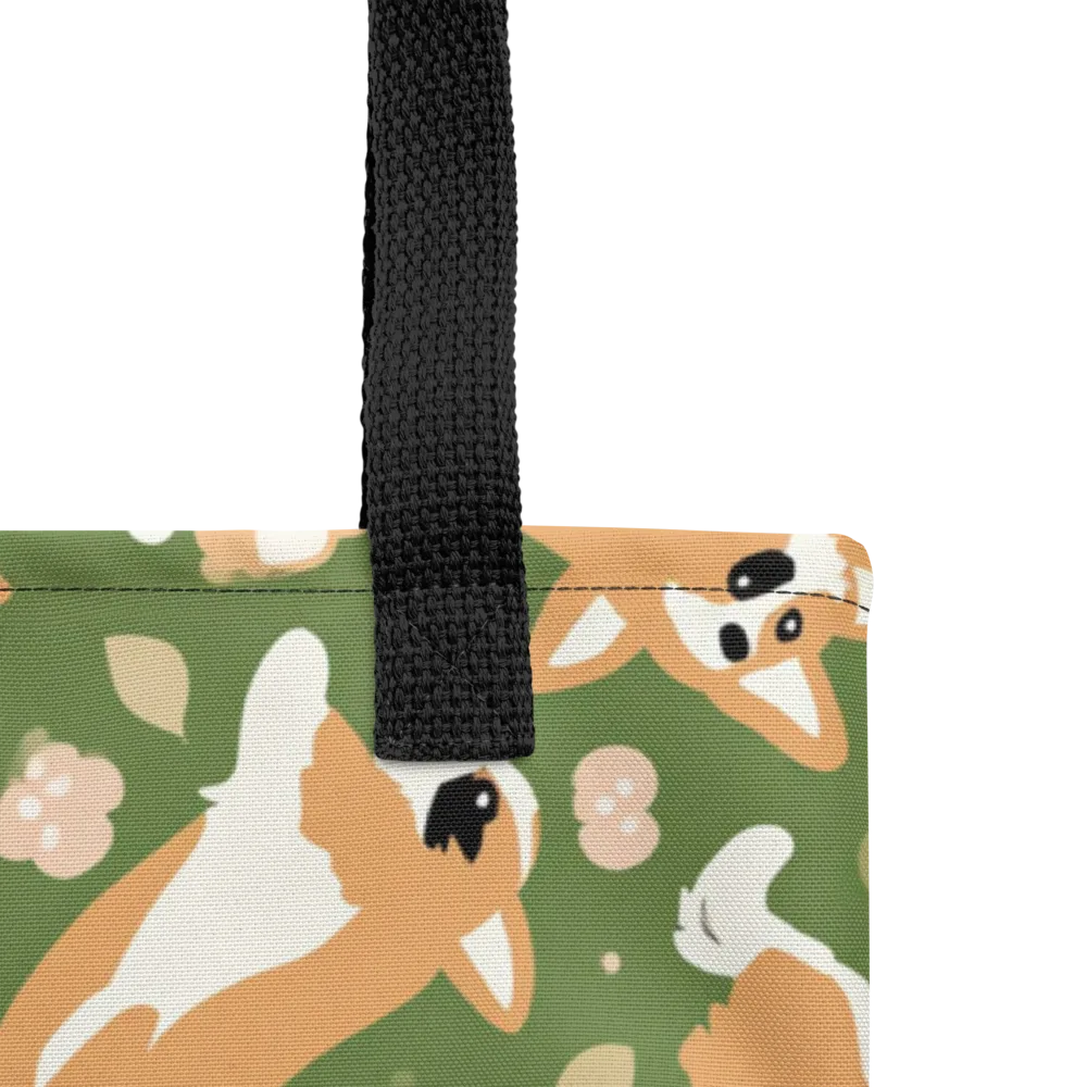 Mossy Corgi Meadow on Tote Bag — Product details