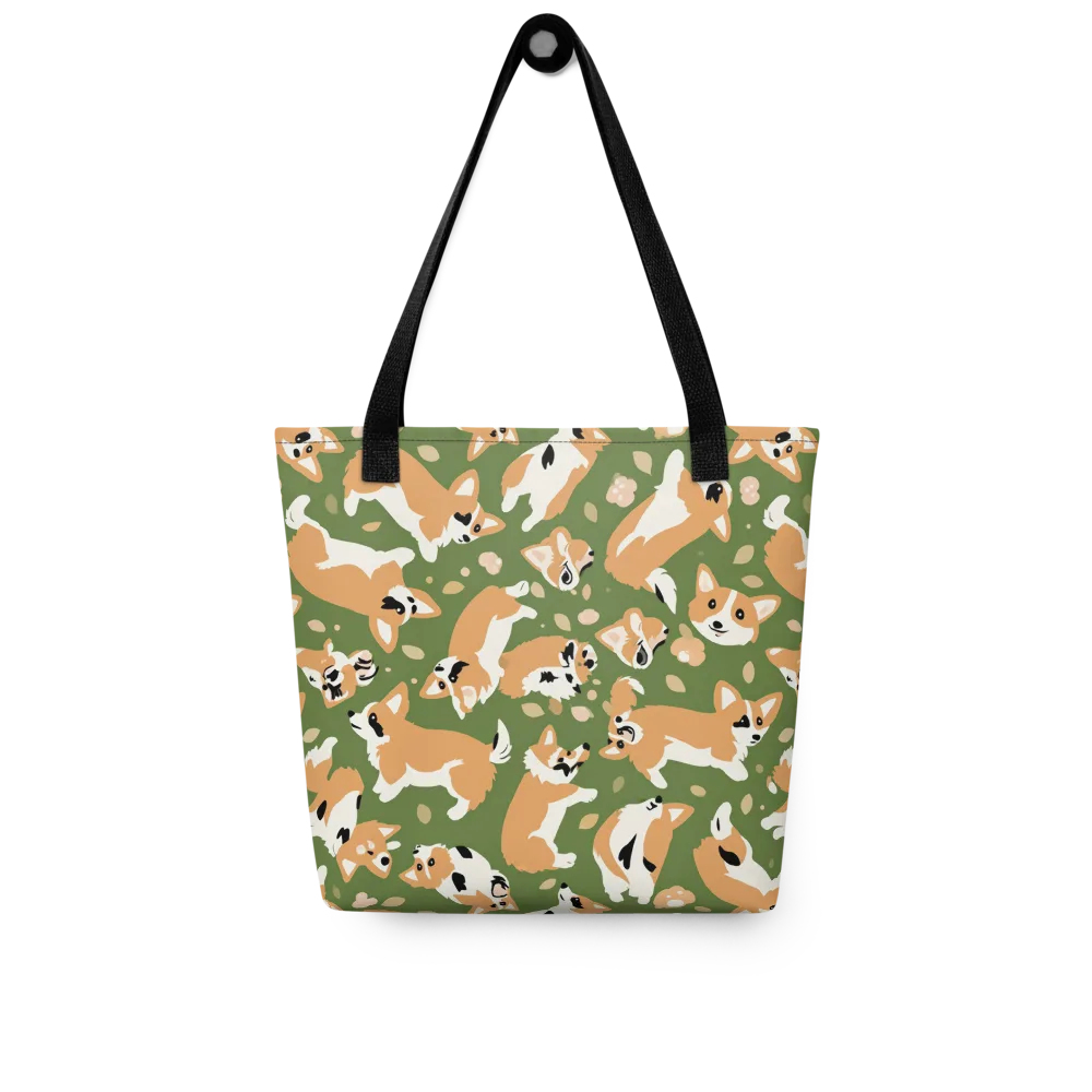 Mossy Corgi Meadow on Tote Bag — Front