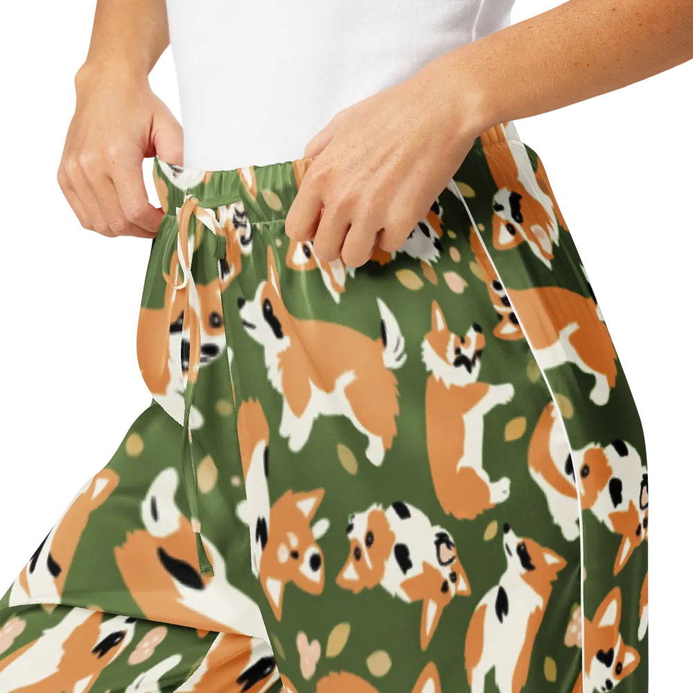 Mossy Corgi Meadow on Women's Pajama Pants — Product details