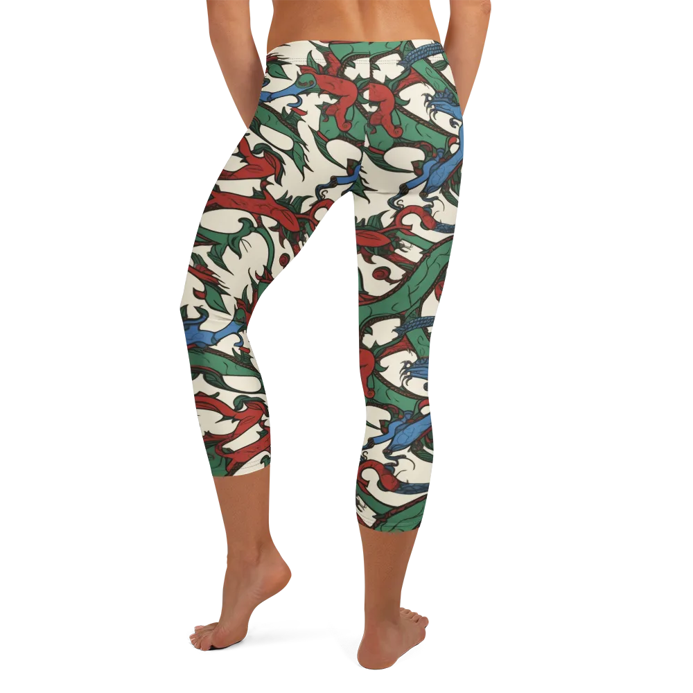 Dragonvine on Capri Leggings — Back