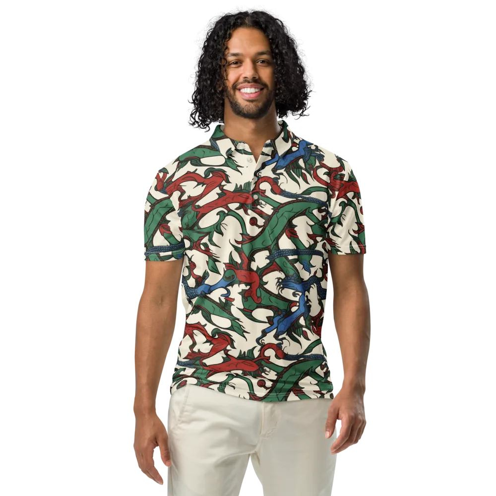 Dragonvine on Men's Slim Fit Polo Shirt — Front