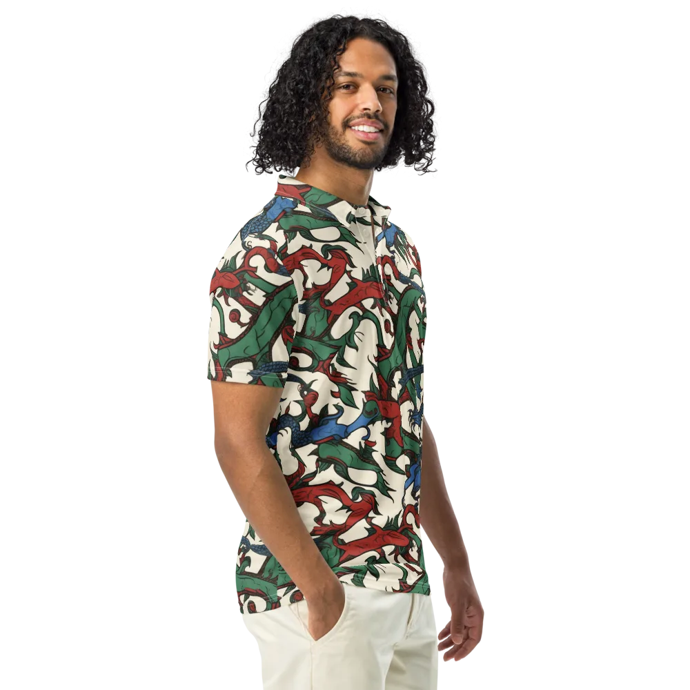 Dragonvine on Men's Slim Fit Polo Shirt — Right Front