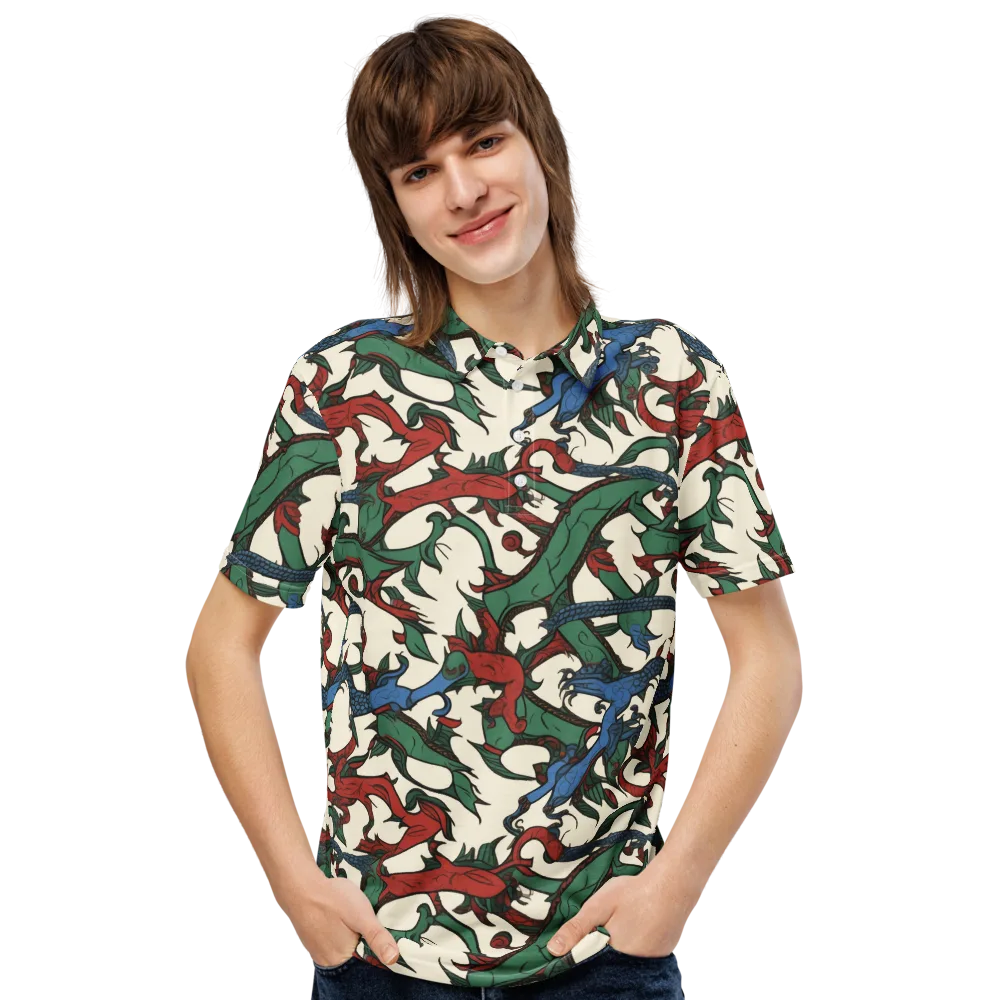 Dragonvine on Men's Slim Fit Polo Shirt — Front