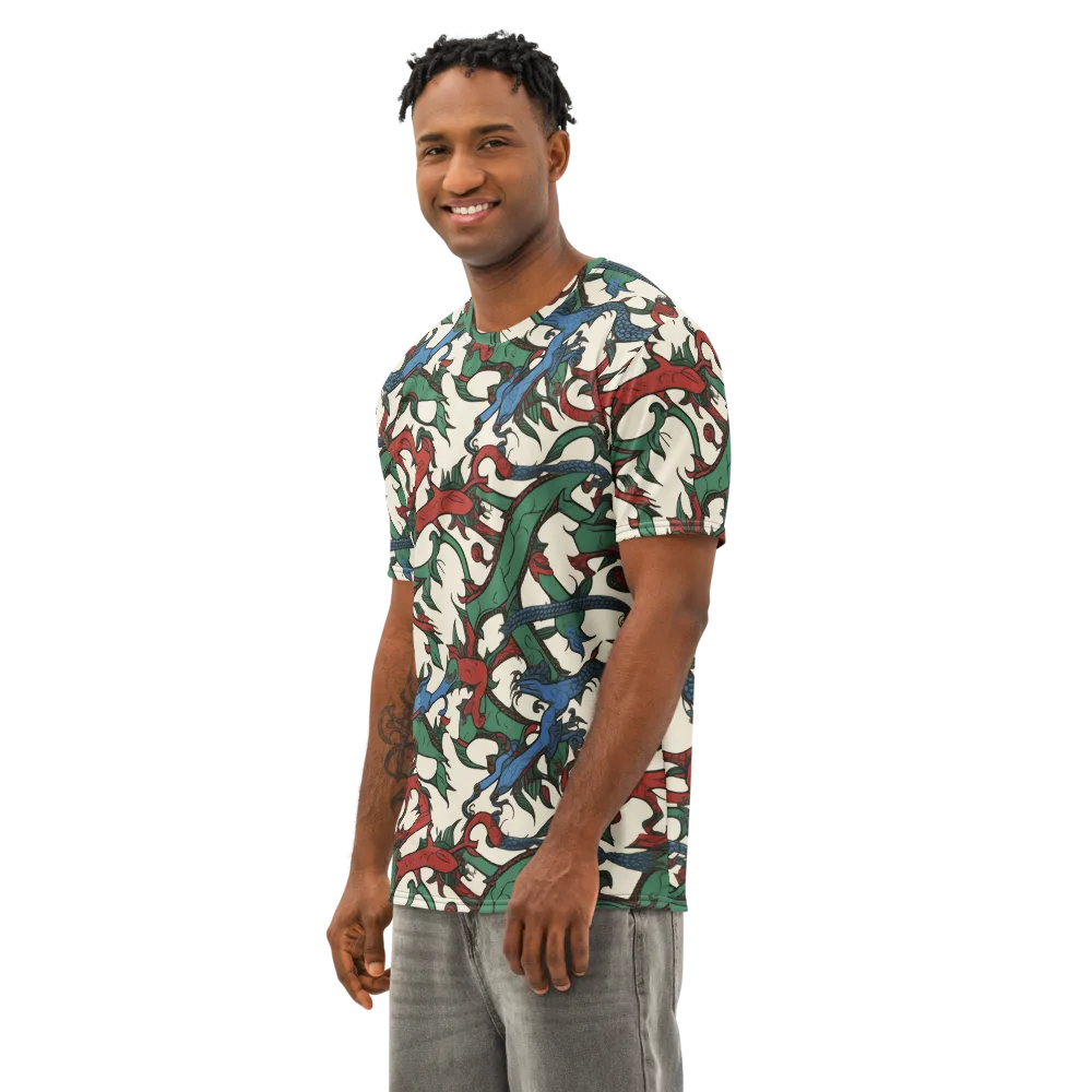 Dragonvine on Men's Cotton Crew Neck T-Shirt — Left Front